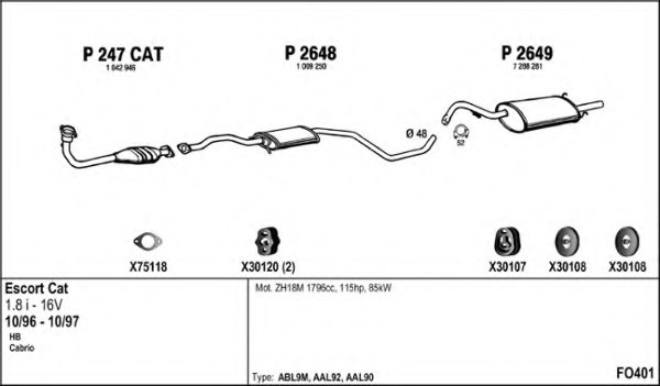 FENNO FO401 Exhaust System